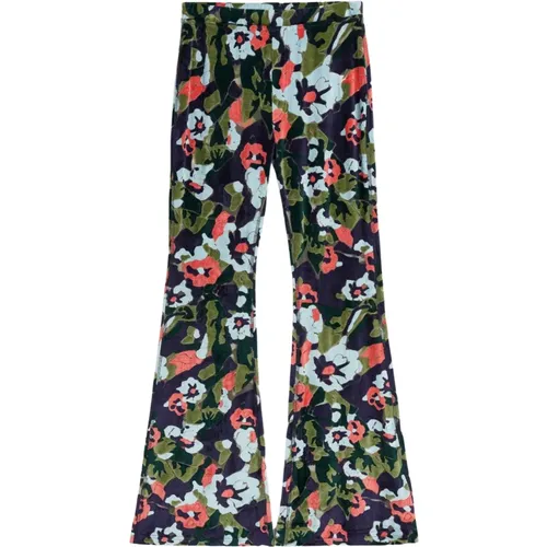 Blumige Flared Samthose Soulland - Soulland - Modalova