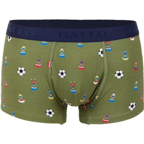 Herren grüne Baumwollboxershorts mit Fußballmotiv - Gallo - Modalova