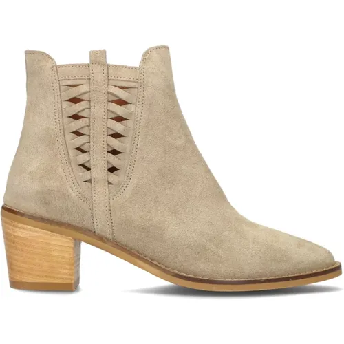 Taupe Wildleder Geflochtener Stiefelette , Damen, Größe: 43 EU - Notre-v - Modalova