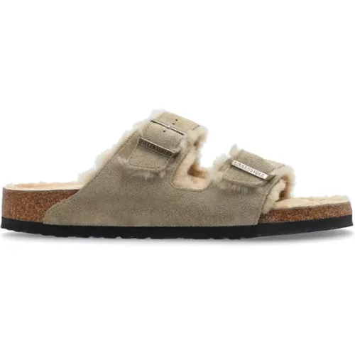 Sliders, male, , Size: 12 US ‘Arizona Shearling’ Slippers - Birkenstock - Modalova