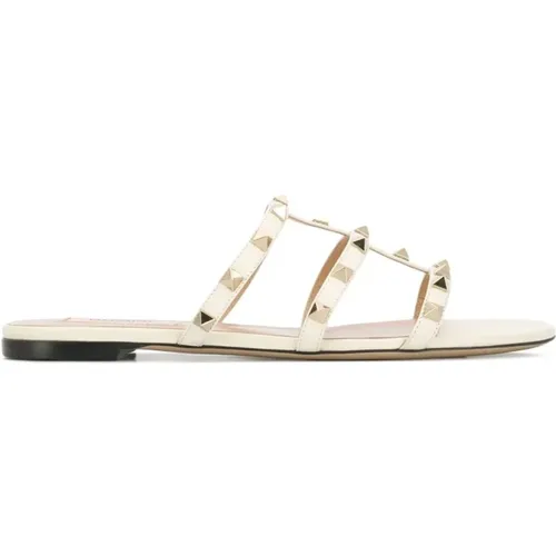 Rockstud Leather Sandals , female, Sizes: 6 UK, 4 1/2 UK, 3 1/2 UK, 2 1/2 UK - Valentino Garavani - Modalova