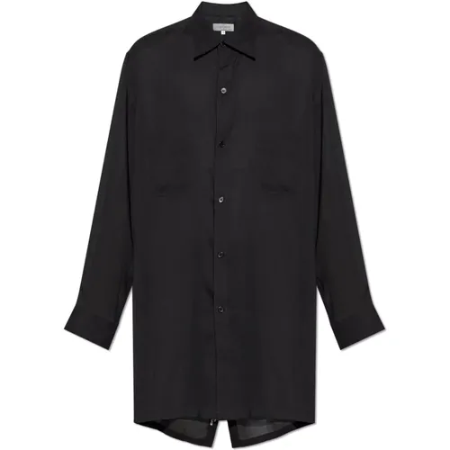 Casual Shirts, male, , Size: XL Back Open Gathered Sleeve Blouse - Yohji Yamamoto - Modalova