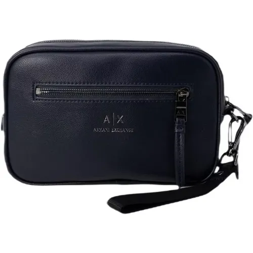 Bags, male, , Size: ONE SIZE Polyester Travel Clutch with Polyurethane Coating - Armani Exchange - Modalova