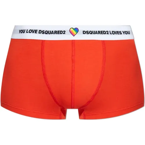 Bottoms, male, , Size: XS Boxers with logo - Dsquared2 - Modalova