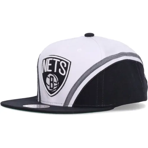 Brooklyn Nets Flat Visor Snapback Cap , male, Sizes: ONE SIZE - Mitchell & Ness - Modalova