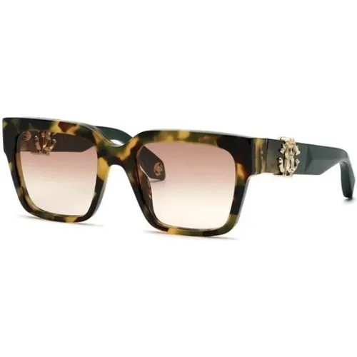 Vintage Havana Gradient Sunglasses , unisex, Sizes: 54 MM - Roberto Cavalli - Modalova