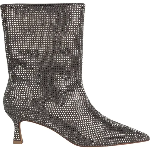 Shiny ankle boots heel , female, Sizes: 3 UK, 7 UK, 6 UK, 8 UK, 5 UK, 4 UK - Alma en Pena - Modalova