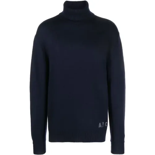 Turtlenecks, male, , Size: L Walter Pullover: Stylish Turtleneck Knitwear for Men - A.p.c. - Modalova