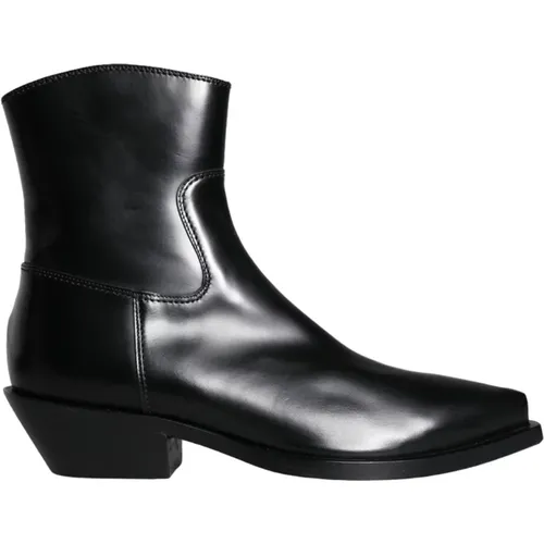 Leather Booties Shoes , female, Sizes: 4 1/2 UK - Dolce & Gabbana - Modalova