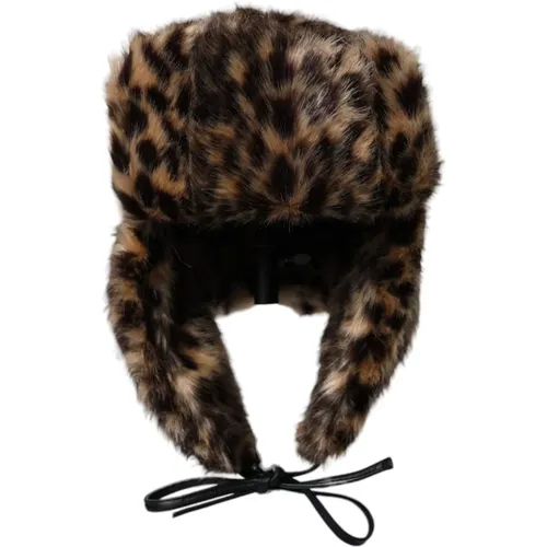 Leopard Fur Trapper Hat , unisex, Sizes: 56 CM - Dolce & Gabbana - Modalova