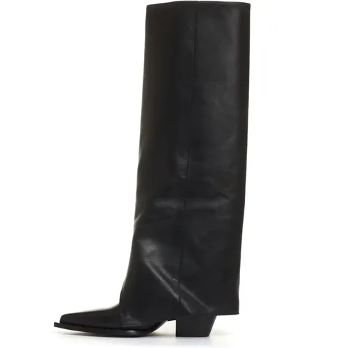 Schwarze Texanische Stiefeletten Aw24 , Damen, Größe: 36 EU - Elena Iachi - Modalova