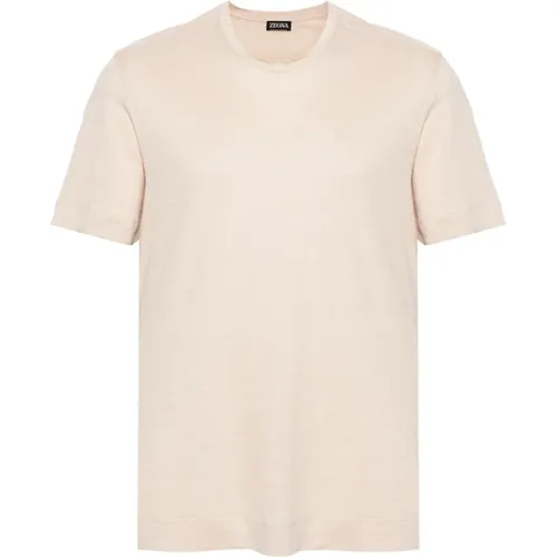Linen T-shirt , male, Sizes: XL, 3XL - Ermenegildo Zegna - Modalova