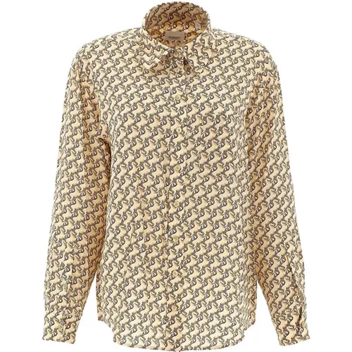 Luxury Silk Shirt , female, Sizes: 3XS, M, XS, 2XS, L, S - Burberry - Modalova