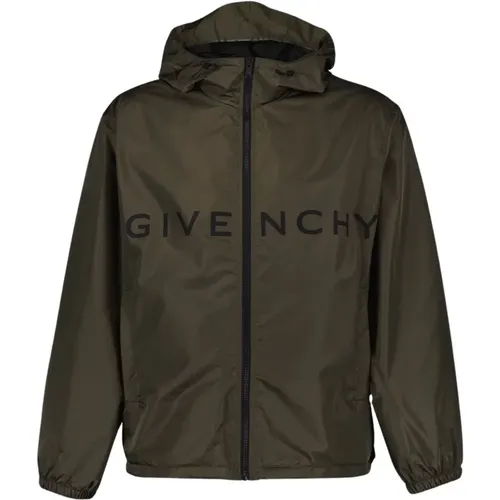 Windbreaker-Jacke mit Kapuze und Logo - Givenchy - Modalova