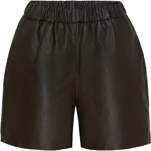 Leather Shorts Skind Dark Chocolate , female, Sizes: XL, L, 2XS, S, XS, M - Notyz - Modalova