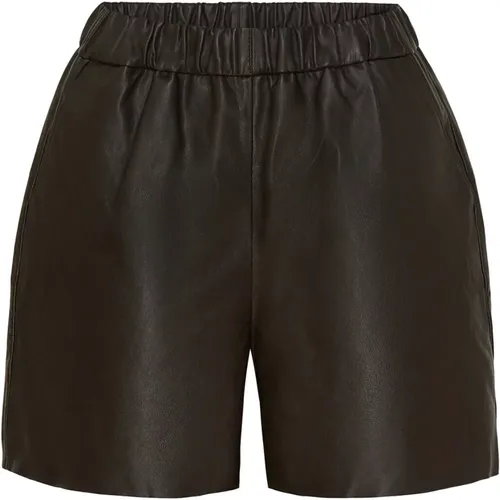 Leather Shorts Skind Dark Chocolate , female, Sizes: XL, S, XS, M - Notyz - Modalova