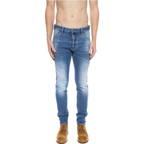 Skinny Jeans, male, , Size: M Distressed Skinny Jeans - Dsquared2 - Modalova