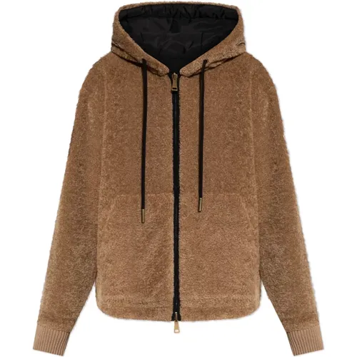 Light Jackets, female, , Size: M Reversible jacket with logo - Moncler - Modalova