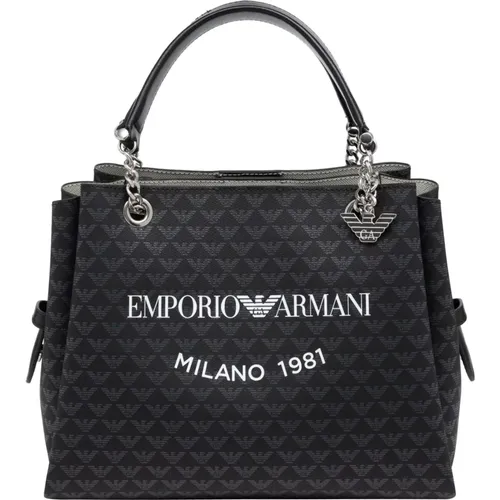 Handtasche mit Verstellbarem Riemen und Logo-Muster - Emporio Armani - Modalova