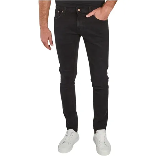 Schwarze Terry Jeans Slim Fit , Herren, Größe: W28 L32 - Nudie Jeans - Modalova