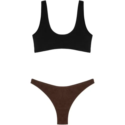 Geprägtes Farbblock-Bikini-Set , Damen, Größe: L - Me-Fui - Modalova