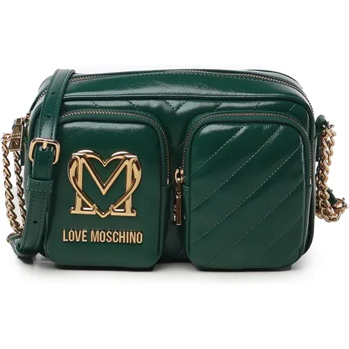 Cross Body Bags, female, , Size: ONE SIZE Shoulder Bag with Logo Plaque - Love Moschino - Modalova