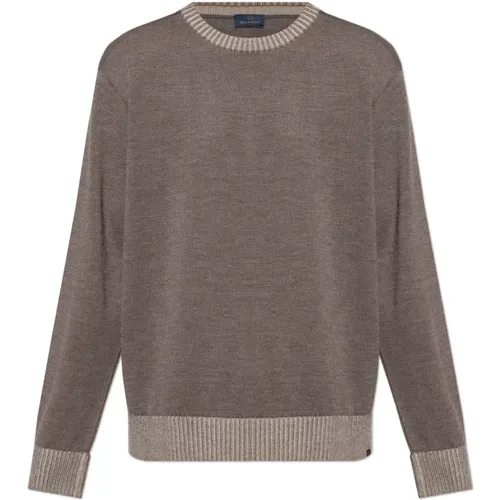 Round-neck Knitwear, male, , Size: L Wool sweater with a crew neckline - PAUL & SHARK - Modalova