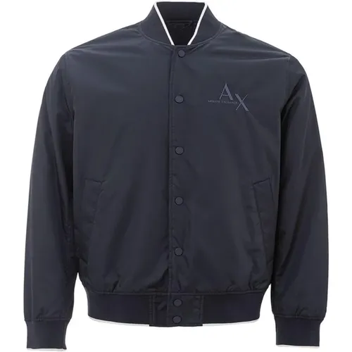 Polyester Jacket High Collar Zip , male, Sizes: M - Armani Exchange - Modalova