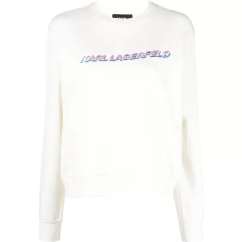 Future logo crop sweatshirt , female, Sizes: XL, M - Karl Lagerfeld - Modalova