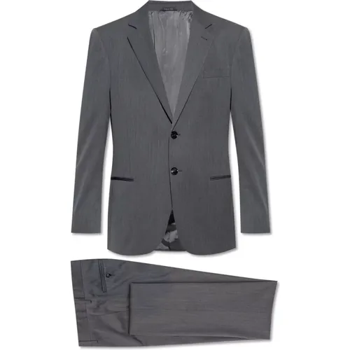 Single Breasted Suits, male, , Size: M Wool suit - Giorgio Armani - Modalova