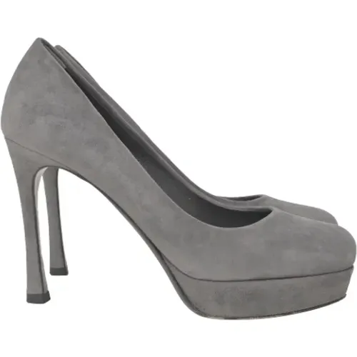 Pre-owned Pumps, female, , Size: 7 1/2 US Pre-owned Suede heels - Yves Saint Laurent Vintage - Modalova