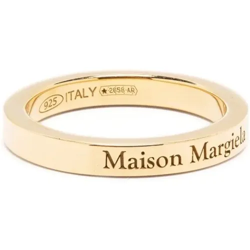 Graviertes Logo Ring mit gebogenem Rand - Maison Margiela - Modalova