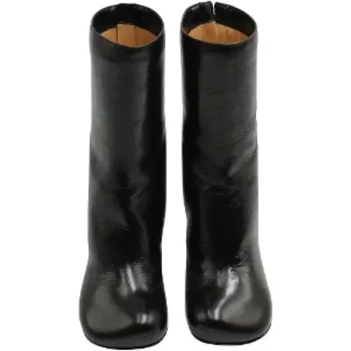 Schwarze Leder Bloc Stiefel - Gebraucht , Damen, Größe: 37 EU - Bottega Veneta Vintage - Modalova