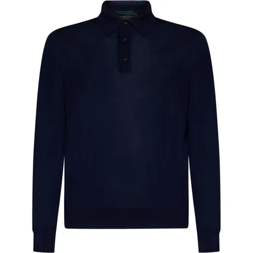 Polo Shirts, male, , Size: S Stylish Navy Sweatshirt for Men - Kiton - Modalova