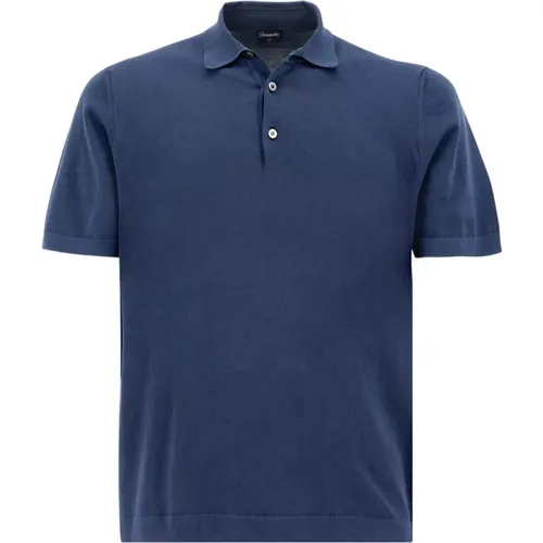 Blaues Baumwoll-Polo-Shirt für Männer , Herren, Größe: XL - Drumohr - Modalova