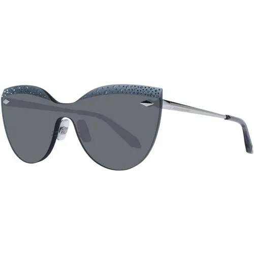 Graue Mono-Linse Sonnenbrille mit UV-Schutz - Swarovski - Modalova