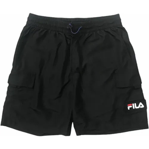 Herren Bermuda Shorts Schwarz Baumwolle , Herren, Größe: S - Fila - Modalova