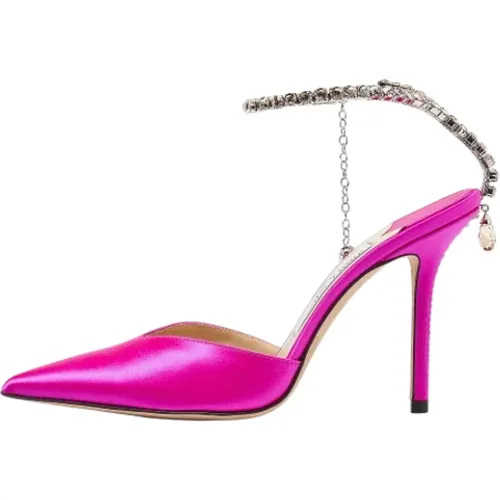 Pre-owned Satin heels , female, Sizes: 5 1/2 UK - Jimmy Choo Pre-owned - Modalova