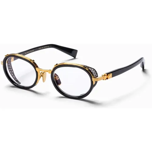 Black Gold Oval Titanium Eyeglasses , female, Sizes: ONE SIZE - Balmain - Modalova