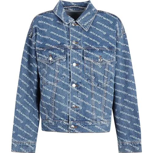 Denim Logo Print Outerwear , Damen, Größe: XS - alexander wang - Modalova