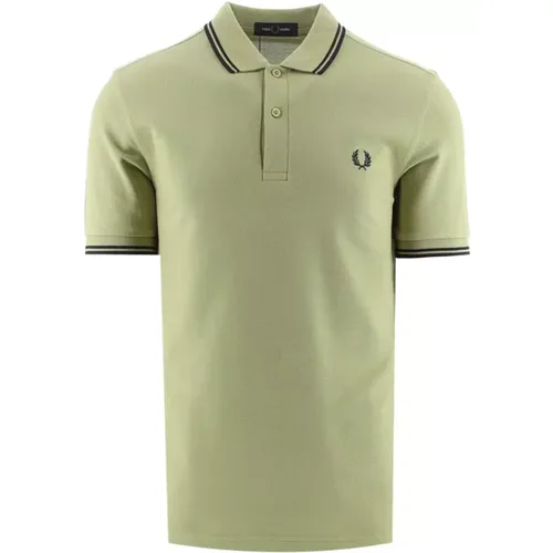 Polo Shirts, male, , Size: S Classic Polo Shirt with Double Stripe - Fred Perry - Modalova