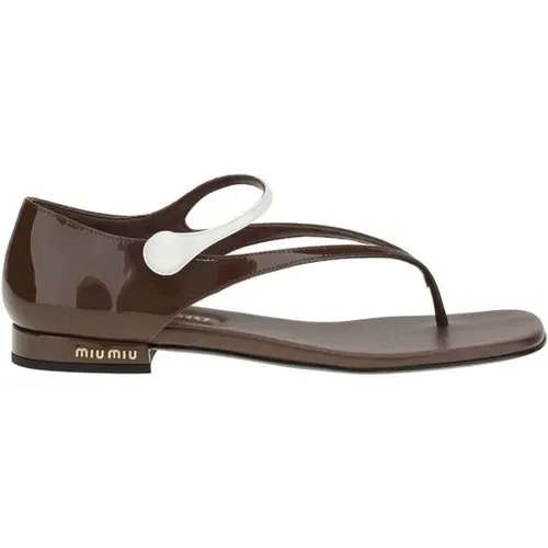 MIU MIU Leather Sandals | Modalova