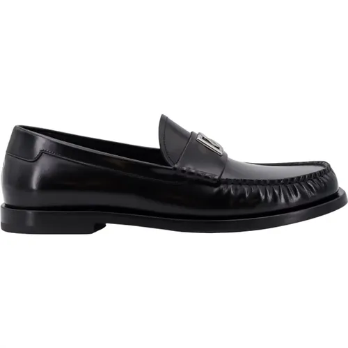 Metal Monogram Loafer , male, Sizes: 11 UK, 6 1/2 UK, 8 UK, 9 UK, 10 UK, 8 1/2 UK, 7 1/2 UK, 6 UK, 7 UK - Dolce & Gabbana - Modalova