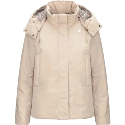 Rosa Kurze Jacke mit Kapuze K-Way - K-way - Modalova