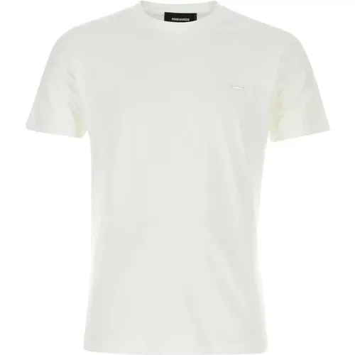 Weiße Baumwoll-T-Shirt , Herren, Größe: L - Dsquared2 - Modalova