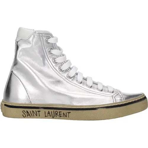 Metallic High Top Sneakers , Damen, Größe: 39 EU - Saint Laurent - Modalova