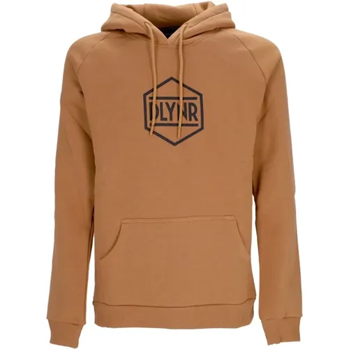 Hoodies, male, , Size: L Khaki Logo Hoodie with Kangaroo Pocket - Dolly Noire - Modalova