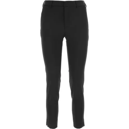 Schwarze Stretch-Woll-New York Hose , Damen, Größe: 2XL - PT Torino - Modalova