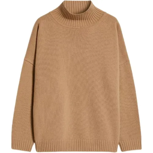 Camel Wool Oversize Sweater , female, Sizes: S - Max Mara Weekend - Modalova