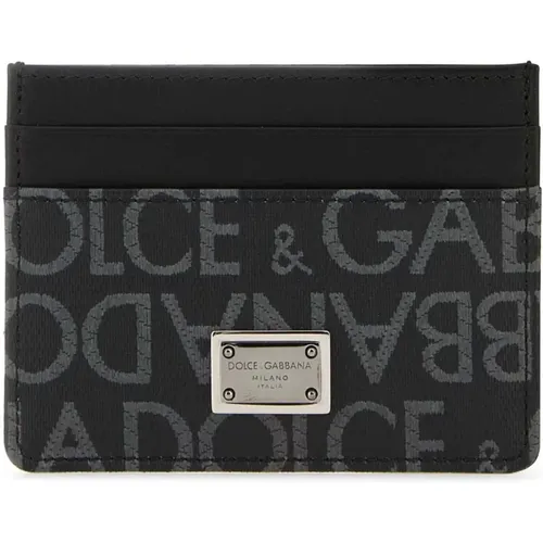 Wallets & Cardholders, male, , Size: ONE SIZE Leather Card Holder - Dolce & Gabbana - Modalova